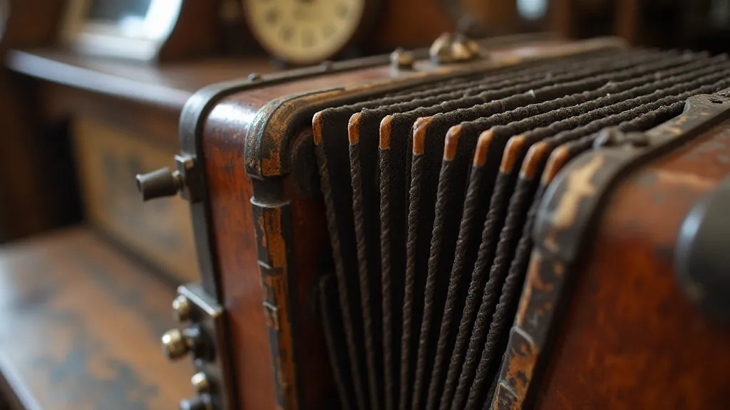 Antique accordion detailing craftsmanship
