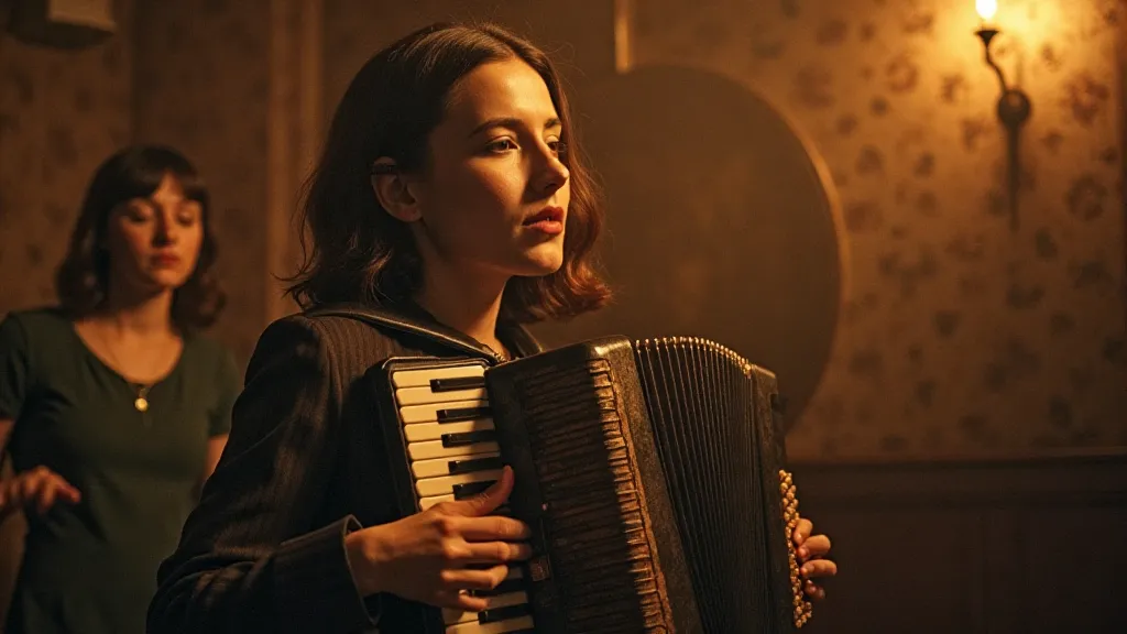 Accordion player performing
