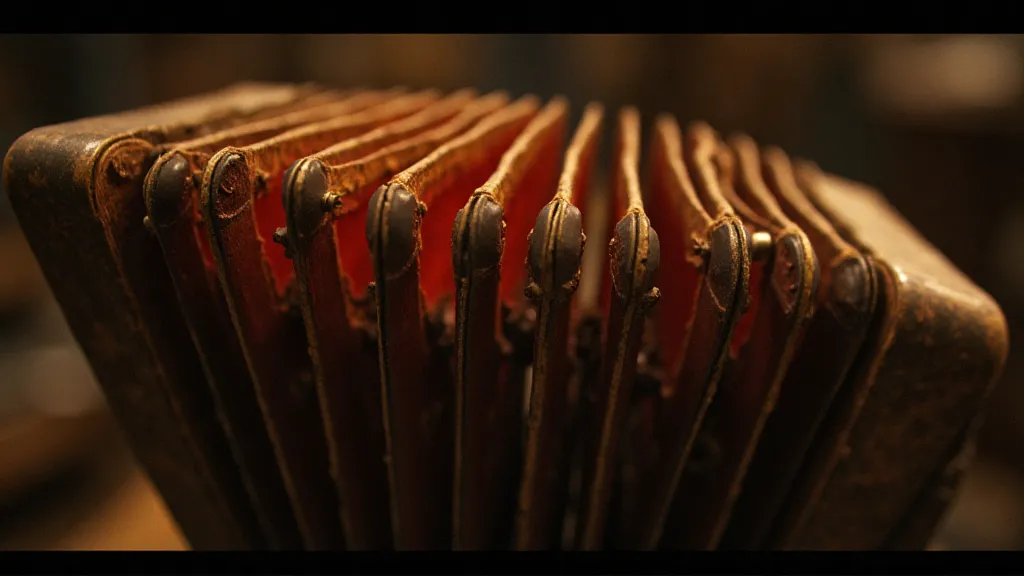 Close-up of accordion reeds