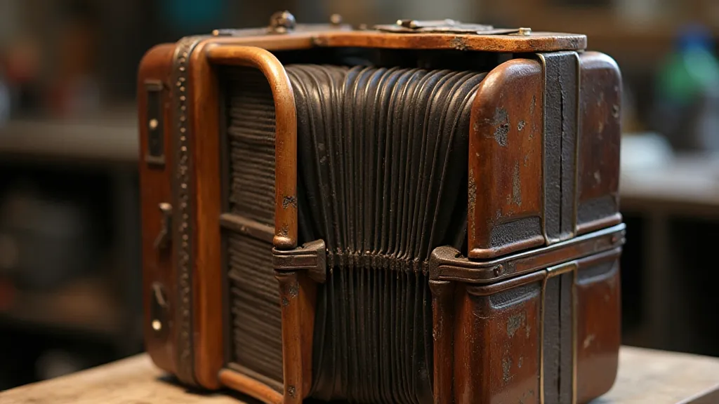 Antique accordion disassembled