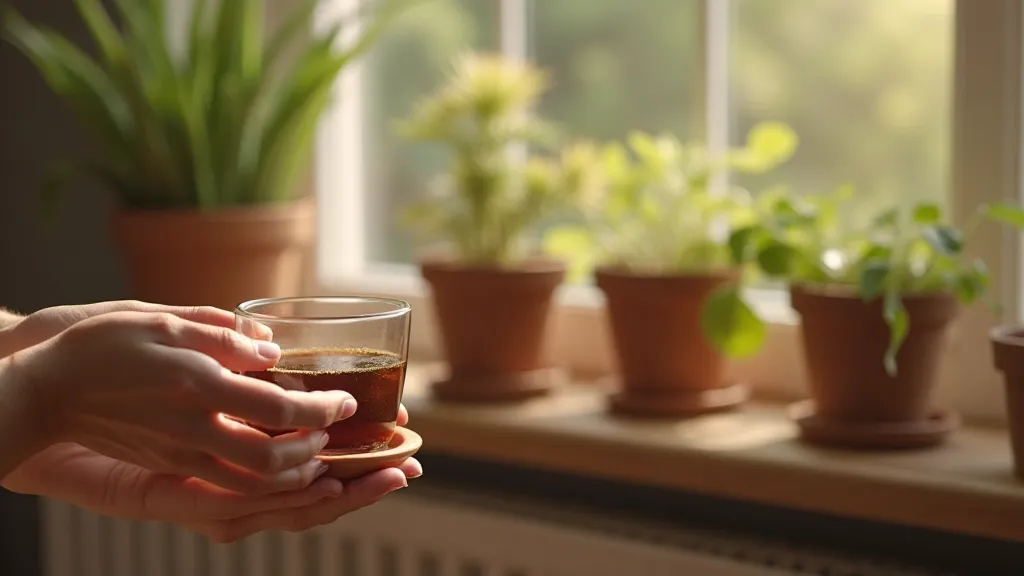 Preparing a cup of herbal tea