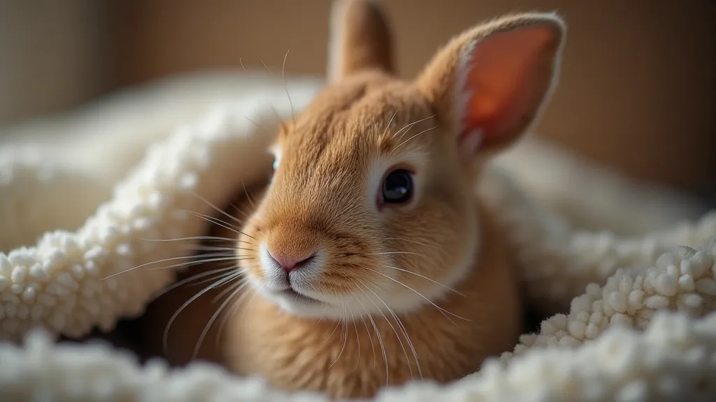 Peaceful rescued rabbit