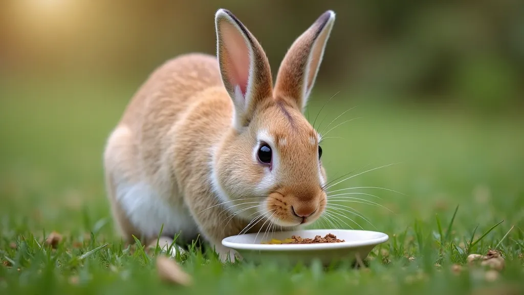 Rabbit sniffing herbal infusion